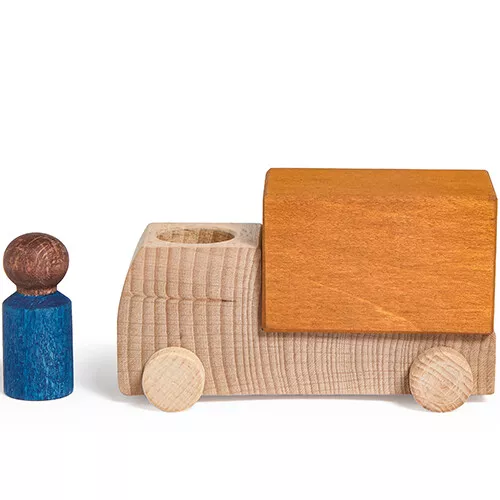 Lubulona Vrachtwagen Met Poppetje - Okergeel 2 Lubulona Vrachtwagen Met Poppetje - Okergeel - Afbeelding 2