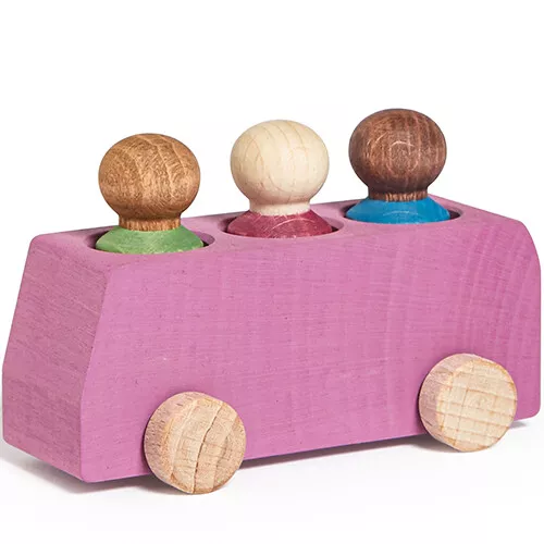 Lubulona Bus Met Poppetjes - Roze 1 Lubulona Bus Met Poppetjes - Roze
