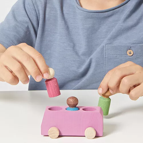 Lubulona Bus Met Poppetjes - Roze 3 Lubulona Bus Met Poppetjes - Roze - Afbeelding 3