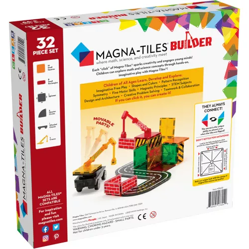 Magna-tiles Magnetische Tegels Builder - 32st 6 Magna-tiles Magnetische Tegels Builder - 32st - Afbeelding 6