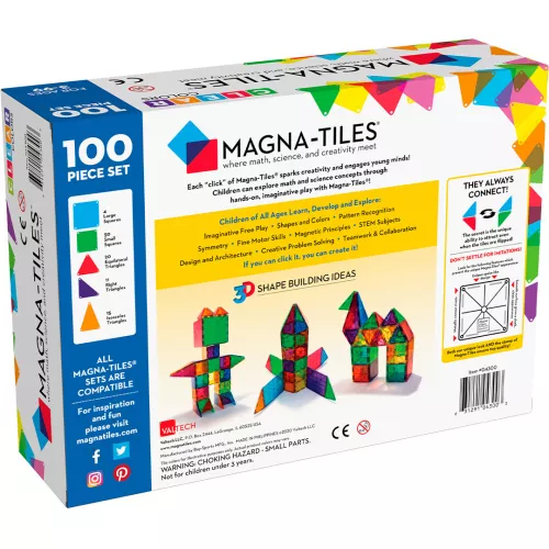 Magna-tiles Magnetische Tegels Clear Colors - 100st 6 Magna-tiles Magnetische Tegels Clear Colors - 100st - Afbeelding 6