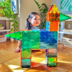 Magna-tiles Magnetische Tegels Clear Colors - 100st 8 Magna-tiles Magnetische Tegels Clear Colors - 100st -speelgarages, auto's & voertuigen Winkel magna tiles magnetische tegels clear colors 100st 5