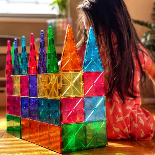 Magna-tiles Magnetische Tegels Clear Colors - 100st 2 Magna-tiles Magnetische Tegels Clear Colors - 100st - Afbeelding 2