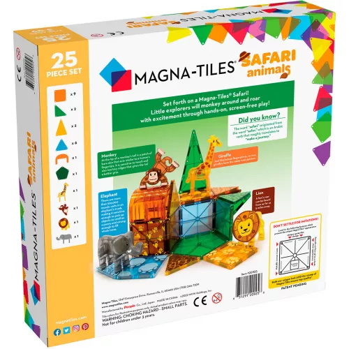 Magna-tiles Magnetische Tegels Safari Animals - 25st 5 Magna-tiles Magnetische Tegels Safari Animals - 25st - Afbeelding 5