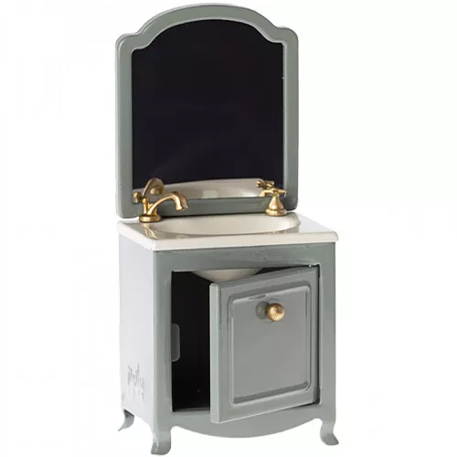 Maileg Poppenhuis Wastafel Met Spiegel - Dark Mint - 14,5 Cm 2 Maileg Poppenhuis Wastafel Met Spiegel - Dark Mint - 14,5 Cm - Afbeelding 2