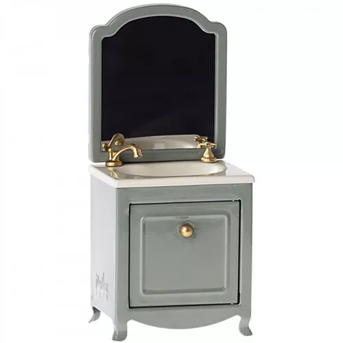 Maileg Poppenhuis Wastafel Met Spiegel - Dark Mint - 14,5 Cm 1 Maileg Poppenhuis Wastafel Met Spiegel - Dark Mint - 14,5 Cm