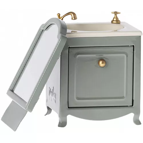 Maileg Poppenhuis Wastafel Met Spiegel - Dark Mint - 14,5 Cm 3 Maileg Poppenhuis Wastafel Met Spiegel - Dark Mint - 14,5 Cm - Afbeelding 3