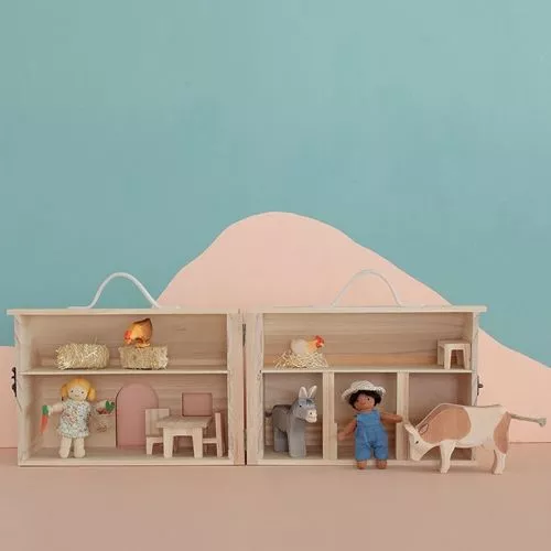 Olli Ella Holdie Folk Poppenhuispop 11 Cm - Boer 2 Olli Ella Holdie Folk Poppenhuispop 11 Cm - Boer - Afbeelding 2