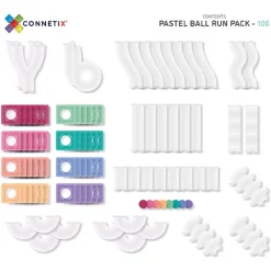 Connetix Magnetische Tegels Knikkerbaan - Pastel - 106st 19 Connetix Magnetische Tegels Knikkerbaan - Pastel - 106st -speelgarages, auto's & voertuigen Winkel p106br contents scaled 1