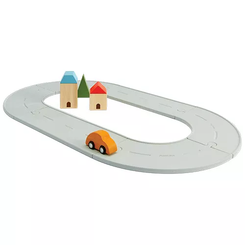 Plan Toys Dubbelzijdige Autoweg Road And Rail - 12st 1 Plan Toys Dubbelzijdige Autoweg Road And Rail - 12st