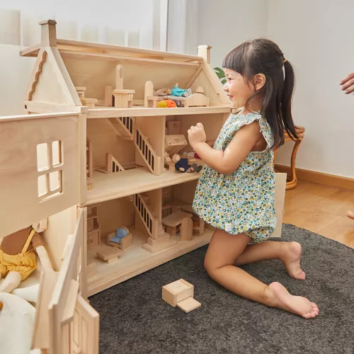 Plan Toys Victoriaans Poppenhuis 2 Plan Toys Victoriaans Poppenhuis - Afbeelding 2