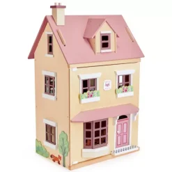 Tender Leaf Toys Poppenhuis Foxtail Villa Roze - Gemeubileerd