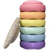 Stapelstein Rainbow Met Confetti Balance Board - Pastel - 7st