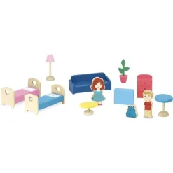Vilac Houten Poppenhuis Met Meubels -speelgarages, auto's & voertuigen Winkel vilac houten poppenhuis met inrichting