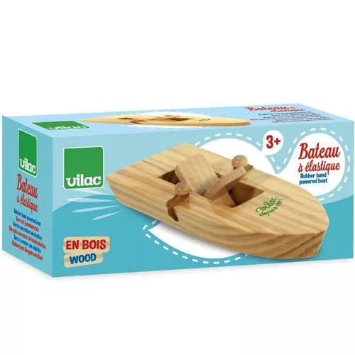 Vilac Opwindbaar Houten Speedbootje 2 Vilac Opwindbaar Houten Speedbootje - Afbeelding 2